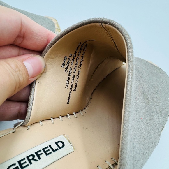 Karl Lagerfield Paris Carina Sparkle Leather Women SlipOn Open Toe Wedge Sandals - Picture 7 of 8